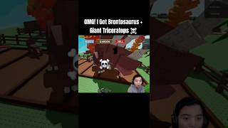 OMG! I Got Brontosaurus + Giant Triceratops ☠️ #growgarden #roblox