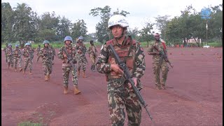 Patrouille conjointe des FACA et des Casques bleus népalais de la MINUSCA à Zémio