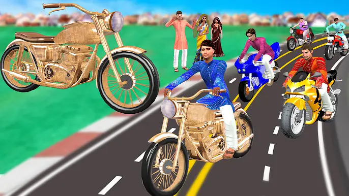 लकड़ी मोटरसाइकिल दौड़ Wooden MotorBike Race Comedy Hindi   Comedy Video
