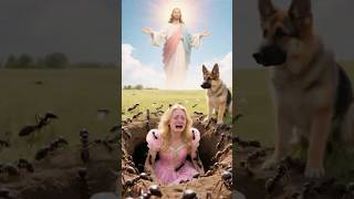 A woman was attacked by a group of ants, and the puppy Jesus saved her#cute #jesus #shorts #ai