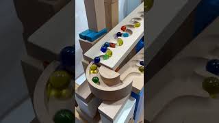 Marble Run ASMR ☆ Continuous chain of colorful marbles ☆ Wooden funnel + twisty slope #marblerun