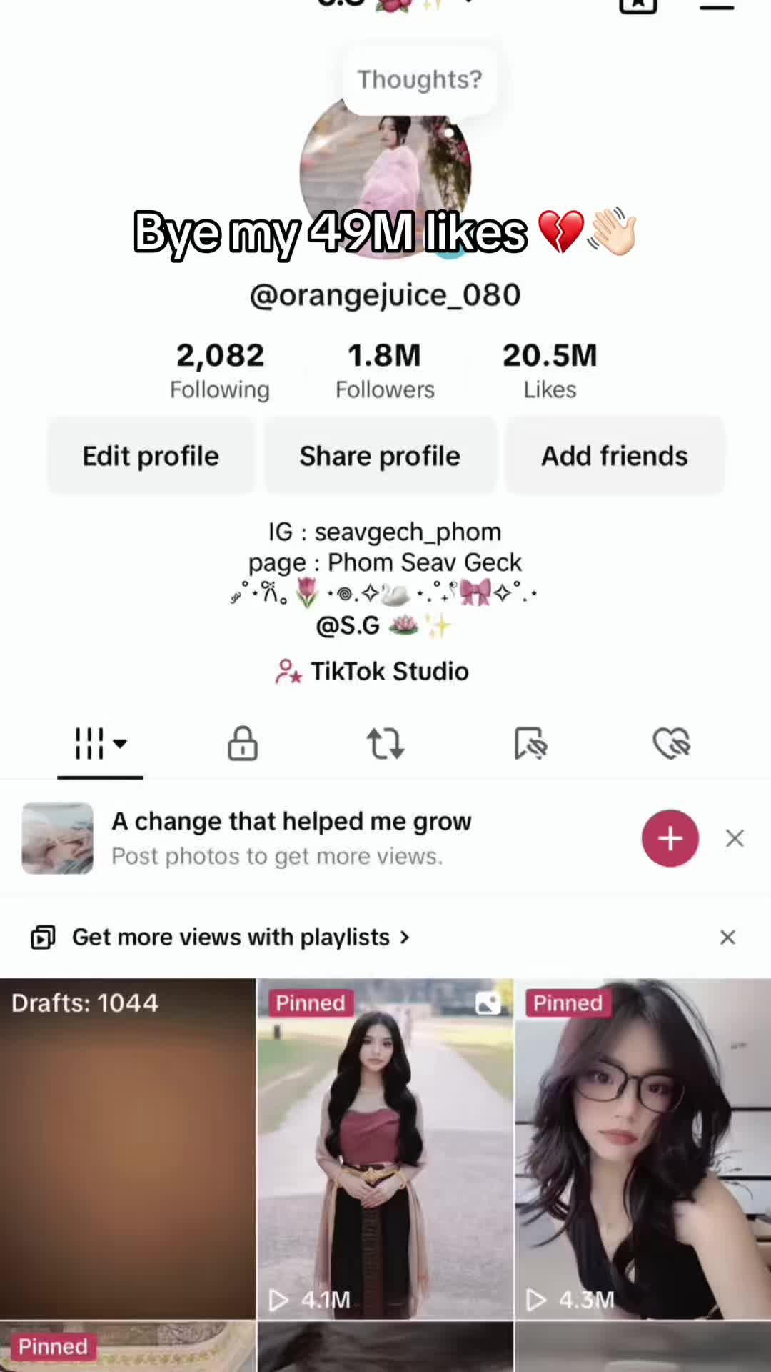 49M likes, millions of views… all gone 💔👋🏻 