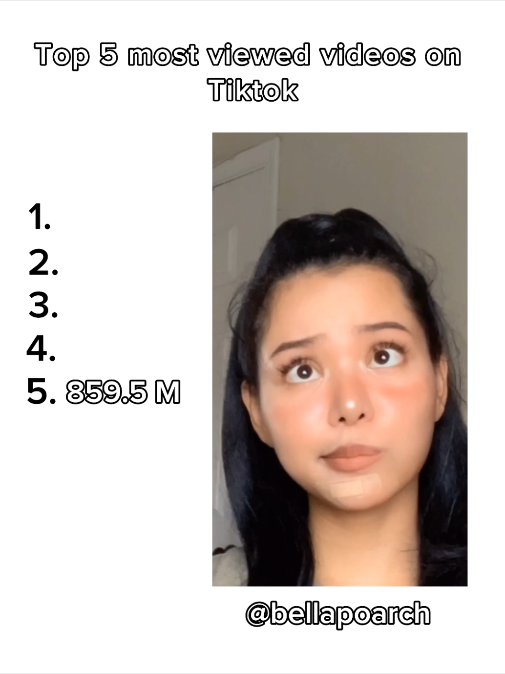 Top 5 most viewed videos on Tiktok #bellapoarch #zachking #tik_tok #fyp #viralvideos #views 