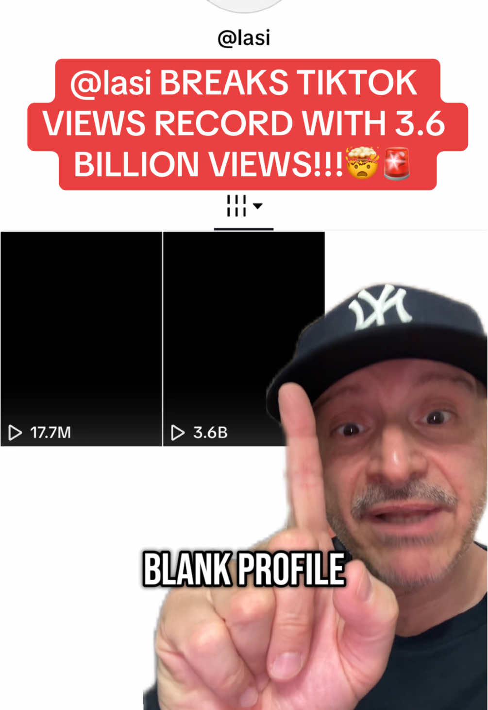 lasi gets 3.6 billion views on a black screen video. New record on tiktok views in a video. #lasi #lasiuser #billionviews #fyp #ironjoe #viral #crazy #foryoupage #record #thoughts #comment #trending #wild #story #views #greenscreen #greenscreenvideo 