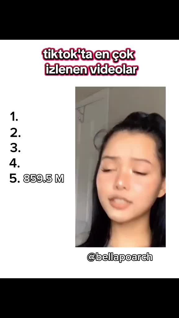 tiktokta en çok izlenen 5 video ve video sahip leri #bellapoarch #zachking #tik_tok #fyp #viralvideos #views