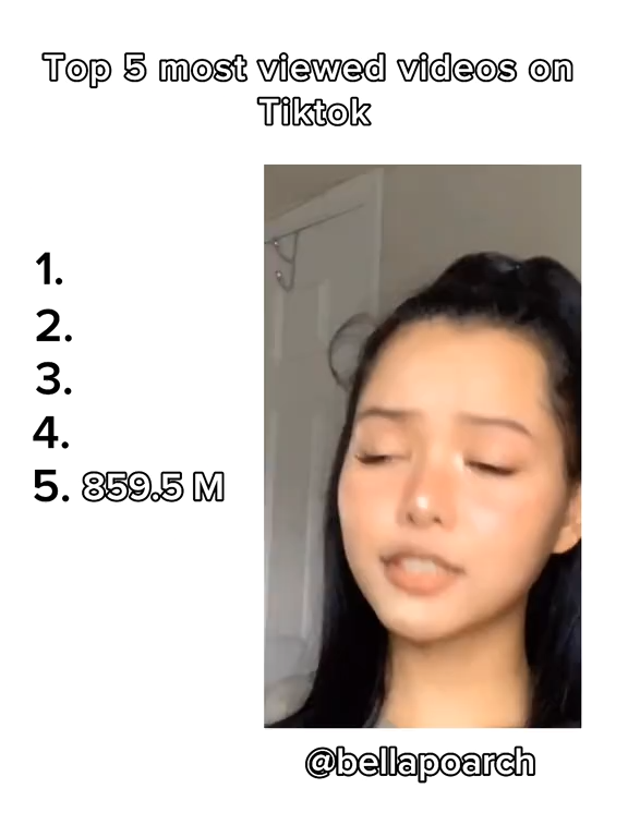 Top 5 most viewed videos on Tiktok #bellapoarch #zachking #tik_tok #fyp #viralvideos #views