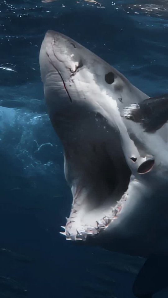 A jaw built for dominance. Great whites can grow over 6 meters long, weigh more than 2,000 kg, and bite with a force exceeding 18,000 newtons — enough to crush bone.

Their serrated teeth are designed to tear through flesh, and they can replace thousands over a lifetime. A reminder of why they sit at the top of the ocean’s food chain.

Captured by @euanart