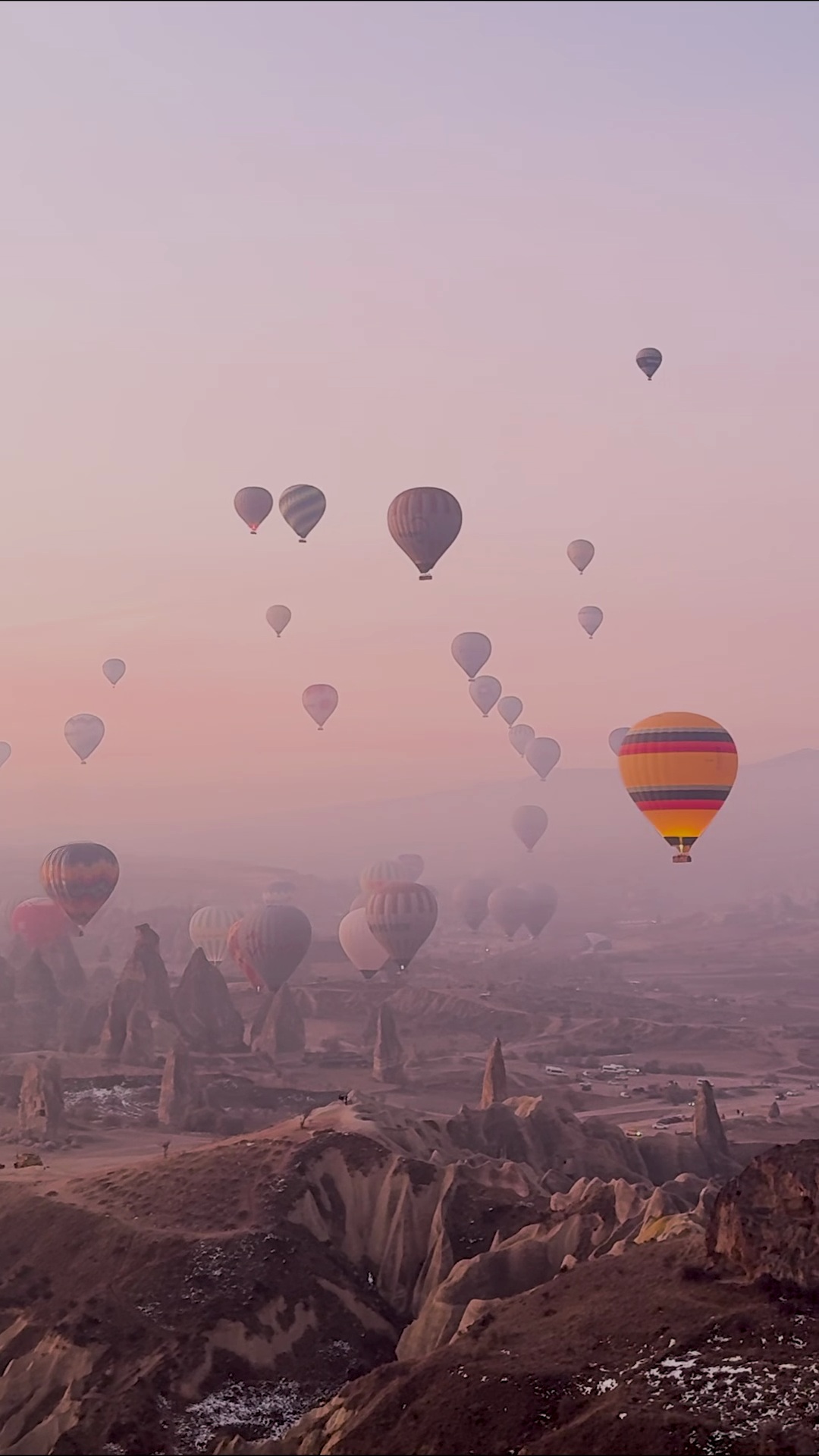 This aerial footage of Turkey's Cappadocia region showcases how tourists can witness the raw geology of the region by hot air balloon. Amidst the volcanic landscape, humans have excavated subterranean havens where thousands live beneath the surface to escape the blistering heat. Nat Geo Explorer Tamara Merino captured this footage while documenting cave societies around the world.

Discover more about these cave societies at the link in bio. 

Video by: @tamaramerino_photography