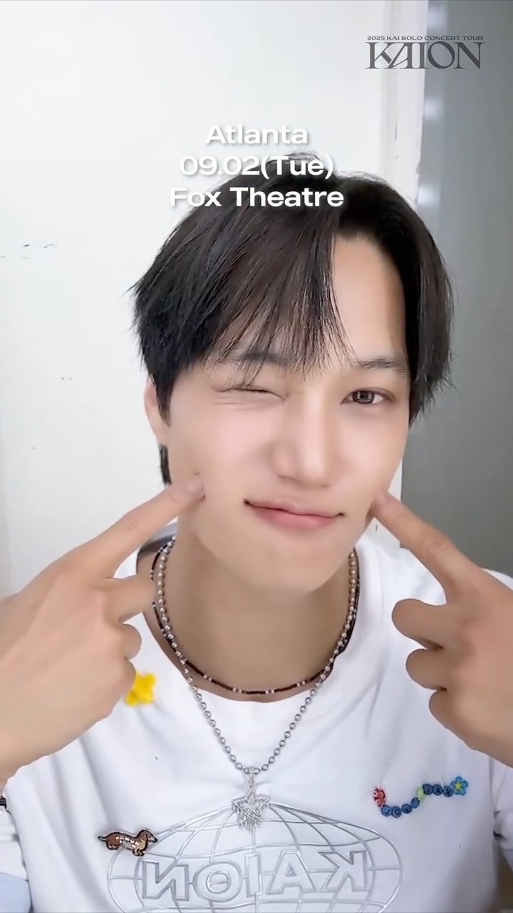 2025 KAI SOLO CONCERT TOUR <KAION> IN USA

😘Sending hugs and kisses 💕 See you soon EXO-L! 

🔗KAIONTOUR.COM 

#KAI #카이 @zkdlin 
#EXO #엑소 #weareoneEXO
#KAION #KAI_KAION
#KAI_SOLO_CONCERT_TOUR
#2025_KAI_SOLO_CONCERT_TOUR_KAION
#KAION_IN_USA