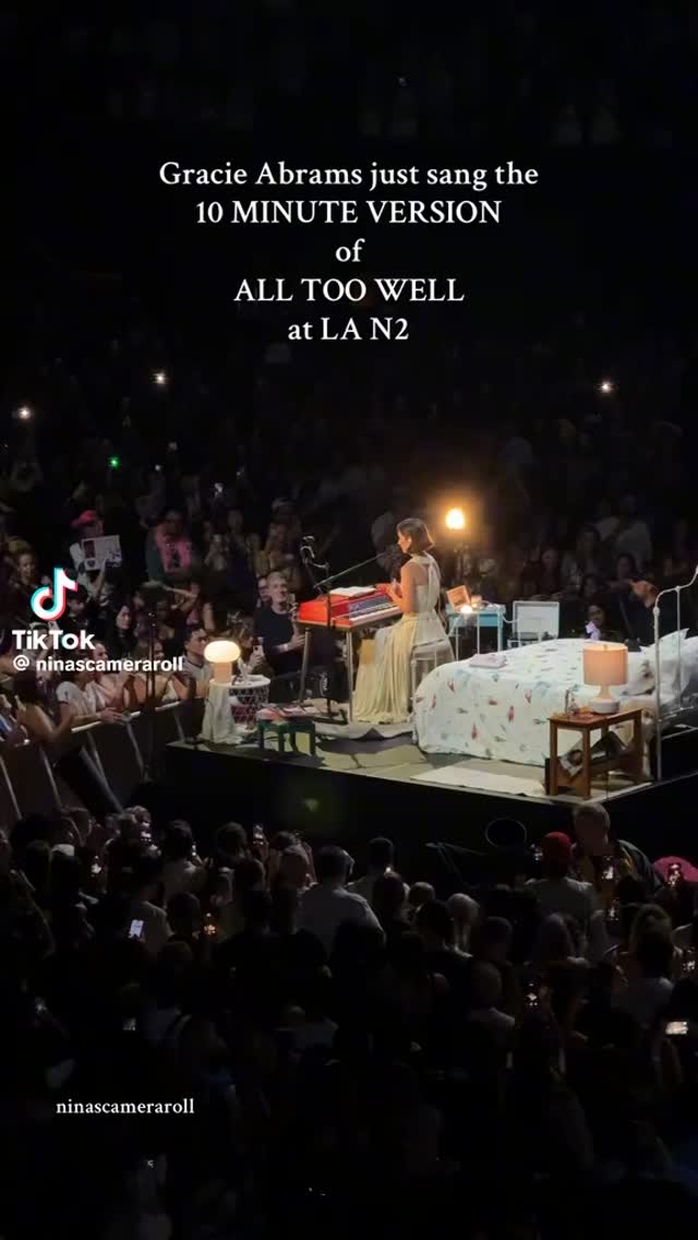 Gracie Abrams talking about Taylor Swift before performing “All Too Well (10 Minute Version)” at her show recently!