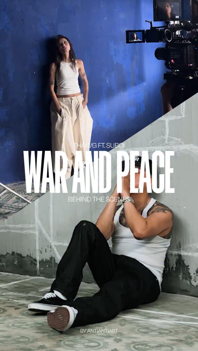 Cùng nhìn lại BTS quá trình thực hiện WAR AND PEACE - anh @thaivg454 ft. chị @justsuboi
Production và Post Production bởi @antiantiart_ @aaa.postproduction
Directed by @lf.pvnirvana (Antiantiart), @hdwng (Antiantiart)
Creative Director: @lf.pvnirvana (Antiantiart)
Edited by @__htomz (Antiantiart)
———————————————
Artists: @thaivg454 & @justsuboi
Music
Written & Performed by @thaivg454 & @justsuboi
Produced by @djfeliks.official
Mixed & Mastered by @kcthesauce
Recorded at VG Studio
Creative and Produced by @antiantiart_
Directed by @lf.pvnirvana (Antiantiart) @hdwng (Antiantiart)
Creative Director: @lf.pvnirvana (Antiantiart)
Executive Producer: @notankhang (Antiantiart) @lf.pvnirvana (Antiantiart) @dangduc.88 (Antiantiart)
Producer: @tienduongfilm19_9 (Antiantiart)
Project Manager: @notankhang (Antiantiart)
DOP: @dagthinh (Antiantiart)
1st AD: @tom_me_li
Director’s Assistant: @clown.13 (Antiantiart) @just.thuc (Antiantiart) @van.ding (Antiantiart) @hustleinajazz @toilamotcontho
Art Director: @haof.tawng (Microwave Soups)
Line Producer: Phùng Lâm
Account Producer: @hisuogn (Antiantiart)
Marketing Team: @abi.re._ (Antiantiart) @ngtrxxzie (Antiantiart)
Production Assistant: Vo Huu Phuoc
Runners: Hiền Nguyễn, Quách Hải Lam
CamOp: RoLLing
Focus Puller: @yoghurt90
Trợ lý DP: Hải Hà
Gaffer: Nguyen Cong Tien
Location: Nha van hoa thu duc
DIT: Tài Cu
Props Master: Cu Búa team
MUA: @baohangx
Rental House: TuanVu Equipment
Casting: Ellen Gia
Post Production by @aaa.postproduction
Post Producer: @giovihihi (Antiantiart)
Post Production Assistant: @quangtrr (Antiantiart)
Editor: @moc._ (Antiantiart)
Online Artists: @_nav.dar (Antiantiart) @duy_7_mau (Antiantiart) @dcuahn.mp4 (Antiantiart) @__htomz (Antiantiart)
Colorist: @hdwng (Antiantiart)
Graphic Designer: @nghgchuyen
More in comment