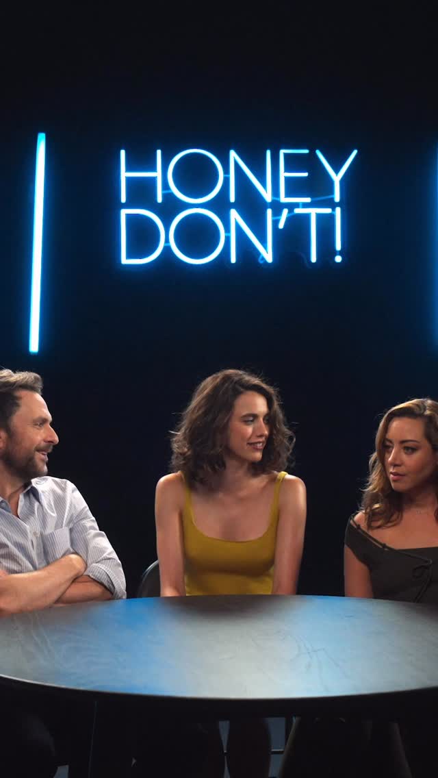 A script so nice, you have to read it twice.
Margaret Qualley, Aubrey Plaza and Charlie Day on their first reactions to the HONEY DON’T! script.
Only in theaters August 22.