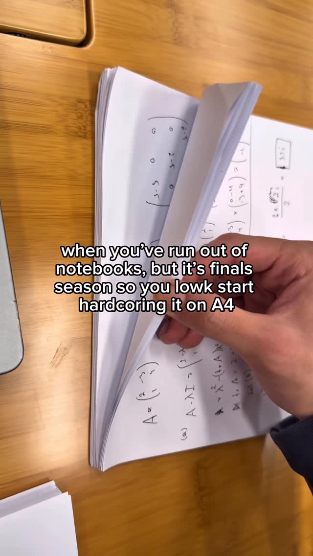 at this point I don’t care where I write
no structure, no pretty notes — just grinding problems 💪

+ infinite paper glitch (stealing from printers) 

follow @1nska for more real study moments

#FinalsSeason #StudentLife #StudyGrind #ExamWeek
#CollegeLife #StudyTok #StudyMotivation
#NotesEverywhere #A4Era #HardcoreStudying #UniLife